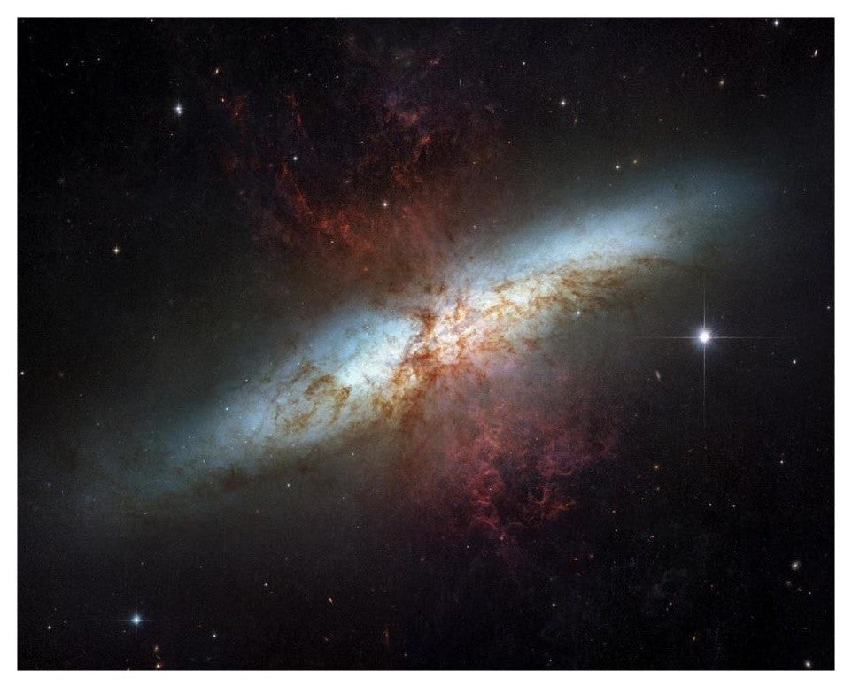 "M82 - Starburst Galaxy" Digital Paper Print by NASA, 26"x22"