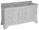 Katherine 72" Bathroom Vanity, White, Carrara Marble