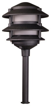 3 Tier Pagoda, Low Voltage Landscape Light, Black, Halogen
