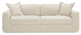 Miri Cream Upcycled Washed Velvet Sofa, Cream