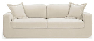 Miri Cream Upcycled Washed Velvet Sofa, Cream