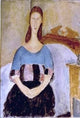 Amedeo Modigliani Jeanne Hebuterne- Seated, Gallery Wrapped Canvas, 18"x27"