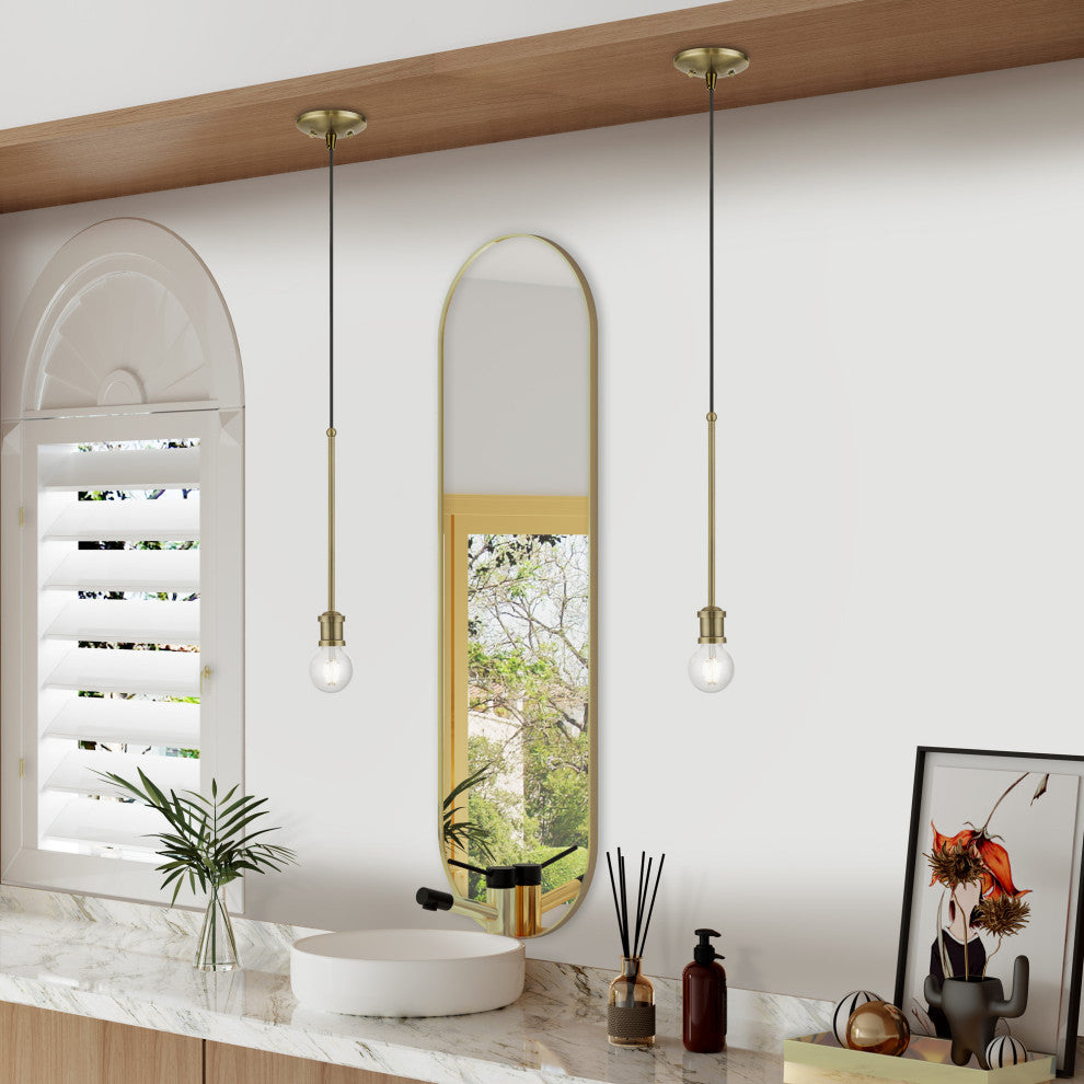 Lansdale 1 Light Antique Brass Single Pendant