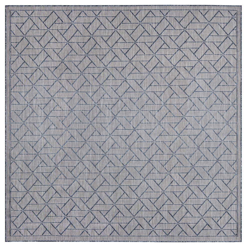 Carmel Pyramid Indoor/Outdoor Rug Navy 7'10" Square