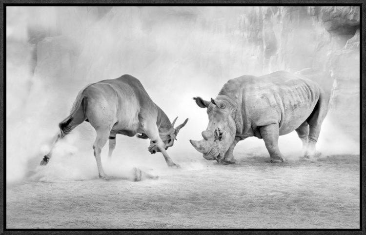 "Combat" Framed Canvas Giclee by Juan Luis Duran, 23x15"