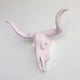 Large Faux Skull Texas Longhorn, Pink