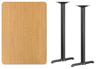 30'' x 42'' Rectangular Natural Laminate Table Top with 5'' x 22'' Base