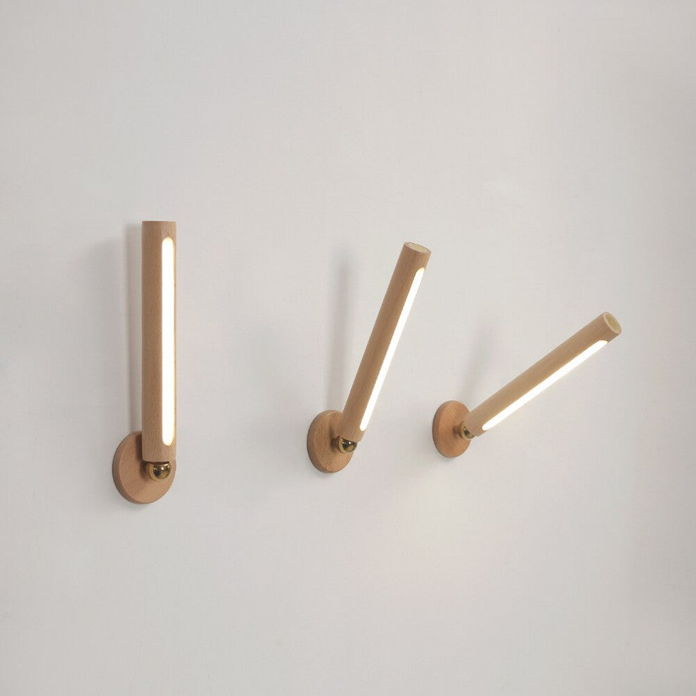 Minimalistic Wooden Wall Lamp in Nordic Style for Living Room, Bedroom