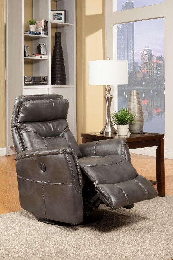 Colby Swivel Glider Recliner, Gray, Power