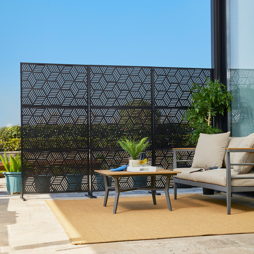 6ft Geometric Pattern Privacy Screen Fence