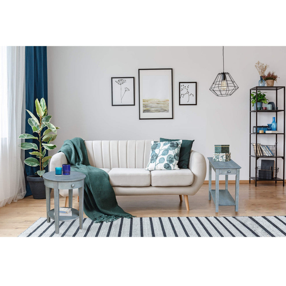 Narrow End Table, Heather Grey-Antique Washed