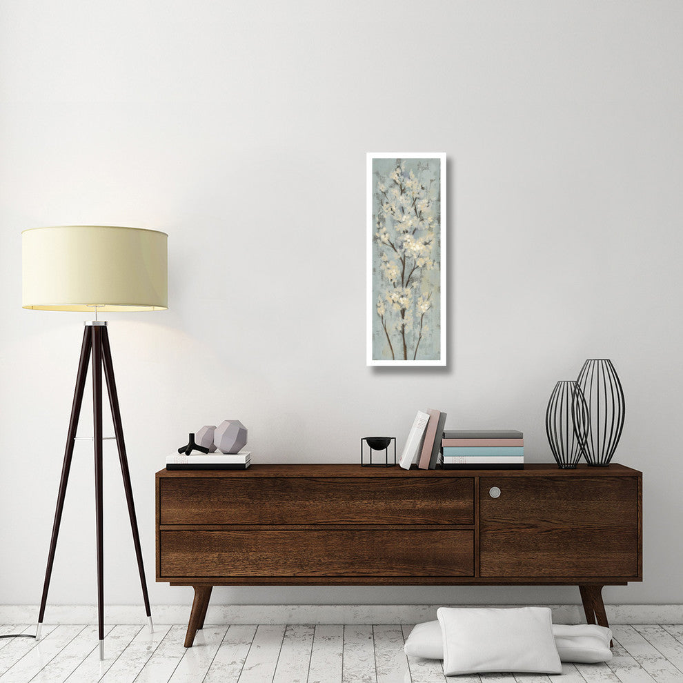 "Almond Branch II on Light Blue" Paper Print by Silvia Vassileva, 14"x38"