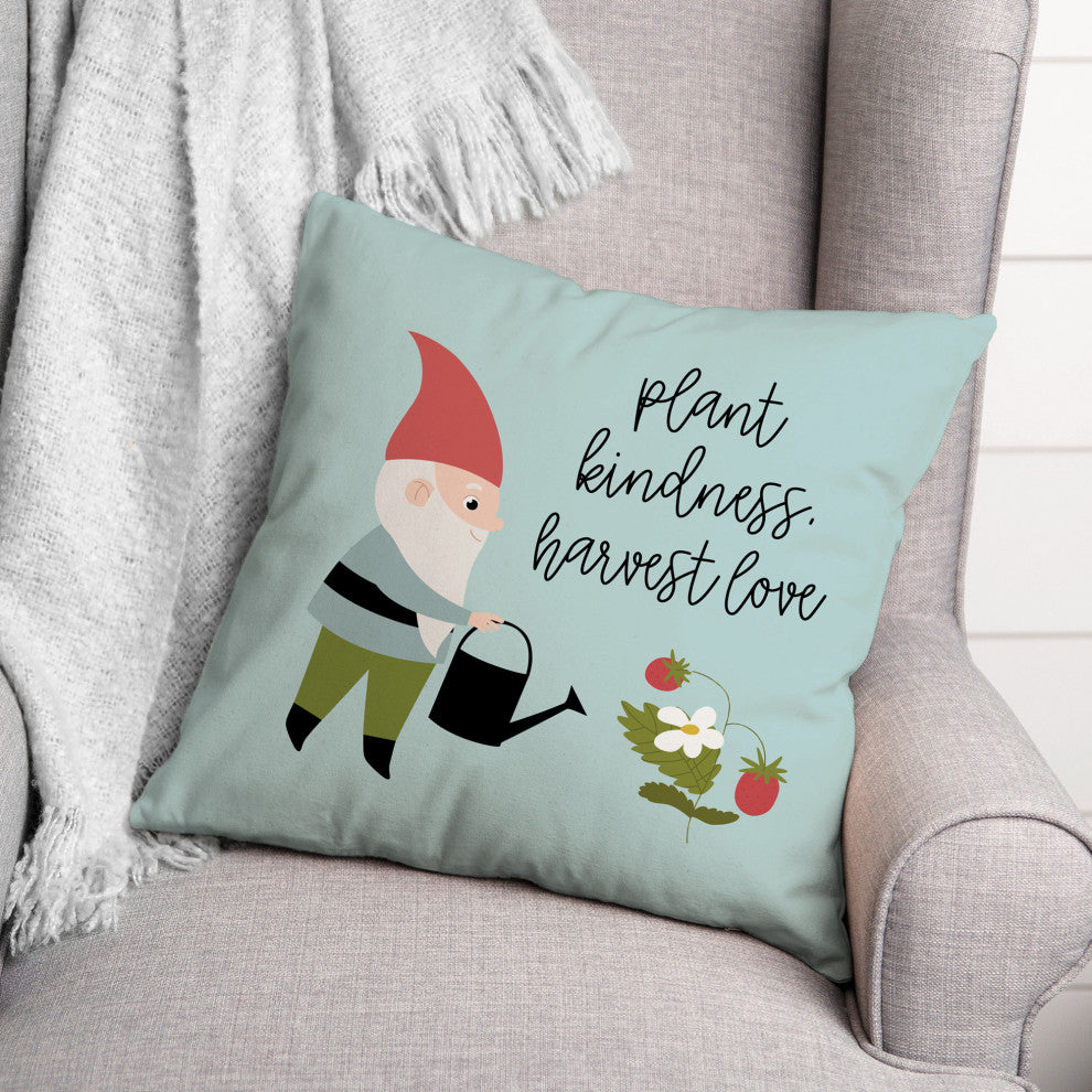 Plant Kindness Harvest Love Gnome 3 20x20 Spun Poly Pillow