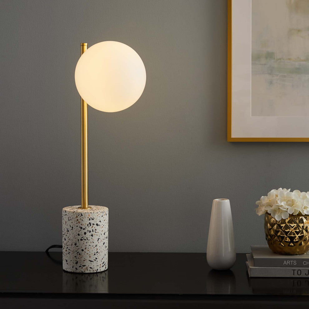 Logic Terrazzo Table Lamp, White