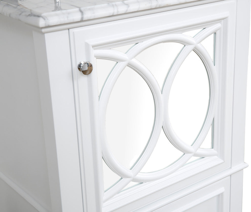 Olivia 24" Bathroom Vanity, White, Carrara Marble
