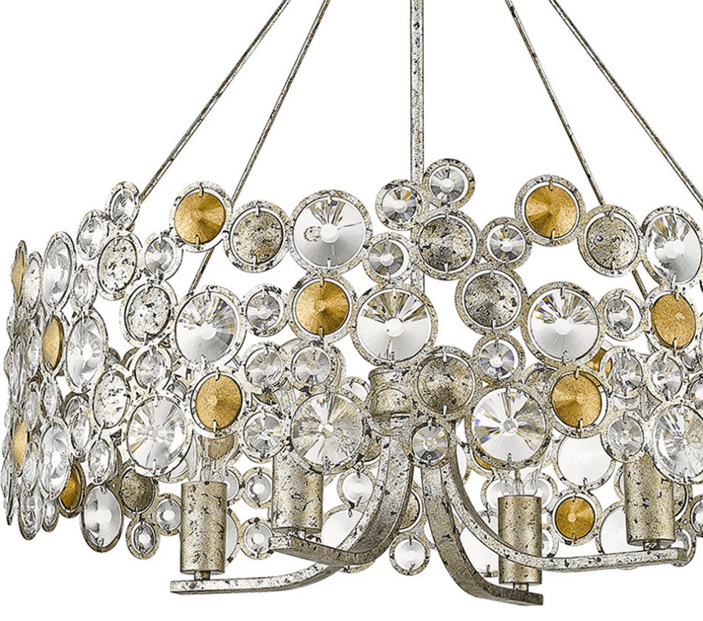 Vitozzi 4-Light Antique Silver Leaf Chandelier