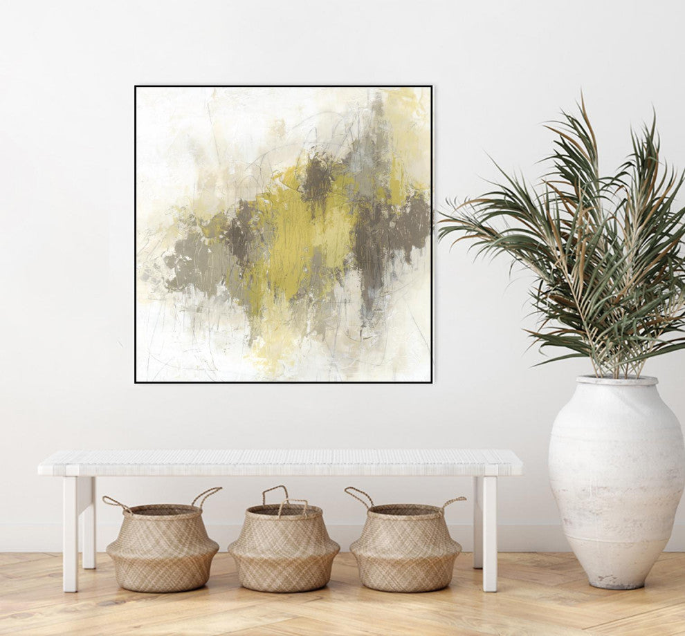 "Saffron Abstract I" Framed Canvas by Giant Art 20"x20"