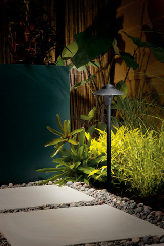 Textured Black Dome Path Light 6in