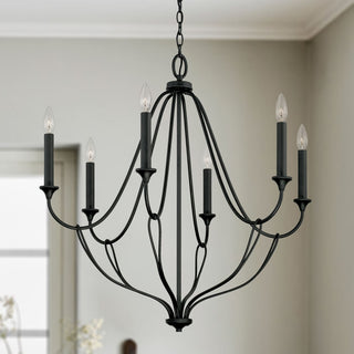 Capital Lighting Bentley 6-Light Chandelier 441661BI Black Iron