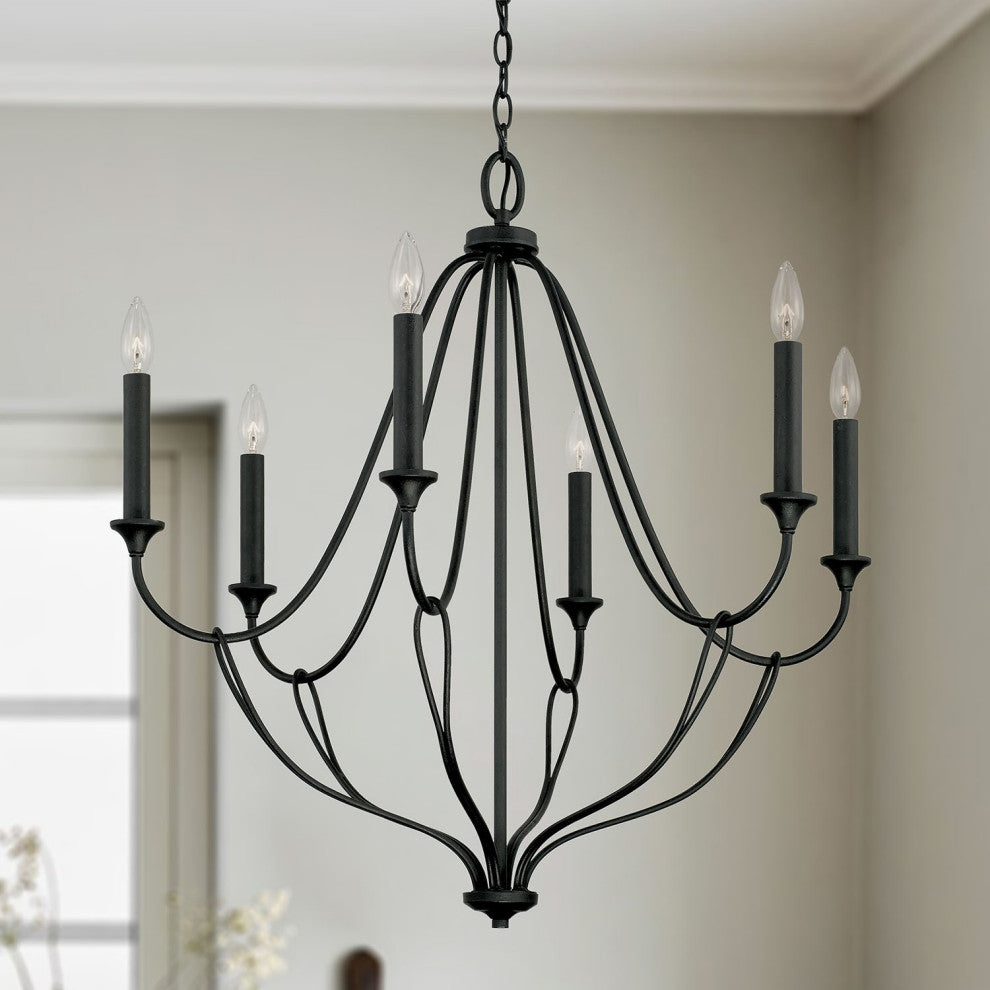 Capital Lighting Bentley 6-Light Chandelier 441661BI Black Iron