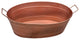 Benzara BM195214 Oval Hammered texture Metal Tub With 2 Side Handles, Copper