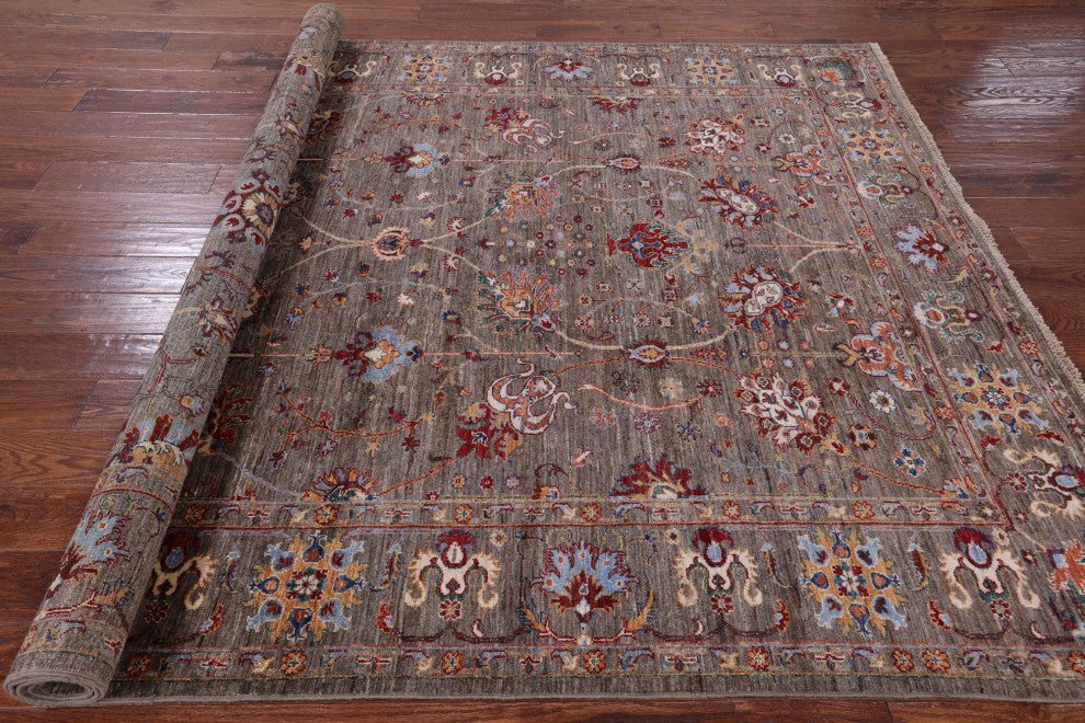 6' 11" X 9' 9" Persian Tabriz Handmade Wool Rug Q7685