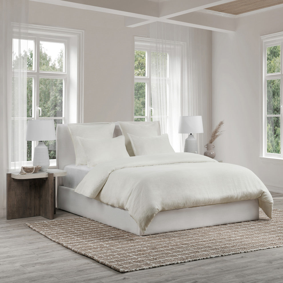 Talia Cotton Linen Blend Duvet, Natural, Queen