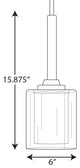 Kene Collection Graphite 1-Light Mini-Pendant