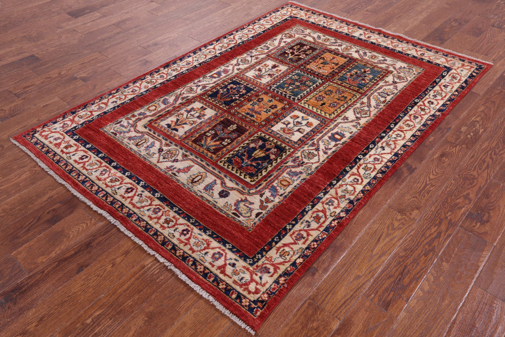 Hand Knotted Persian Garden Design Rug 4' 8" X 6' 10" Q10667
