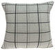 20" X 7" X 20" Transitional Tan And Black Lines Pillow Cover With Down Insert