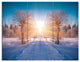 Winter Landscape in City Park, Landscape Triptych Canvas Print, 36x28, 3 Panels
