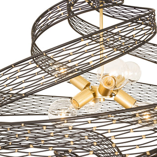 Varaluz 240P06L Flow 6 Light 30"W Abstract Chandelier - Matte Black / French