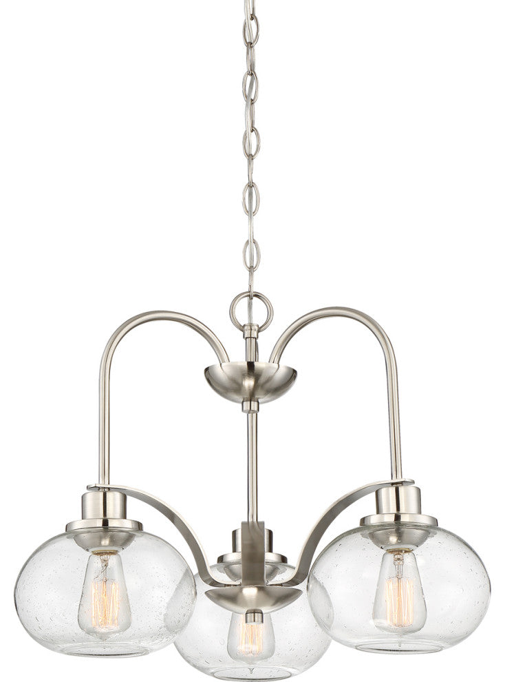 Trilogy 3-Light Chandelier, Brushed Nickel