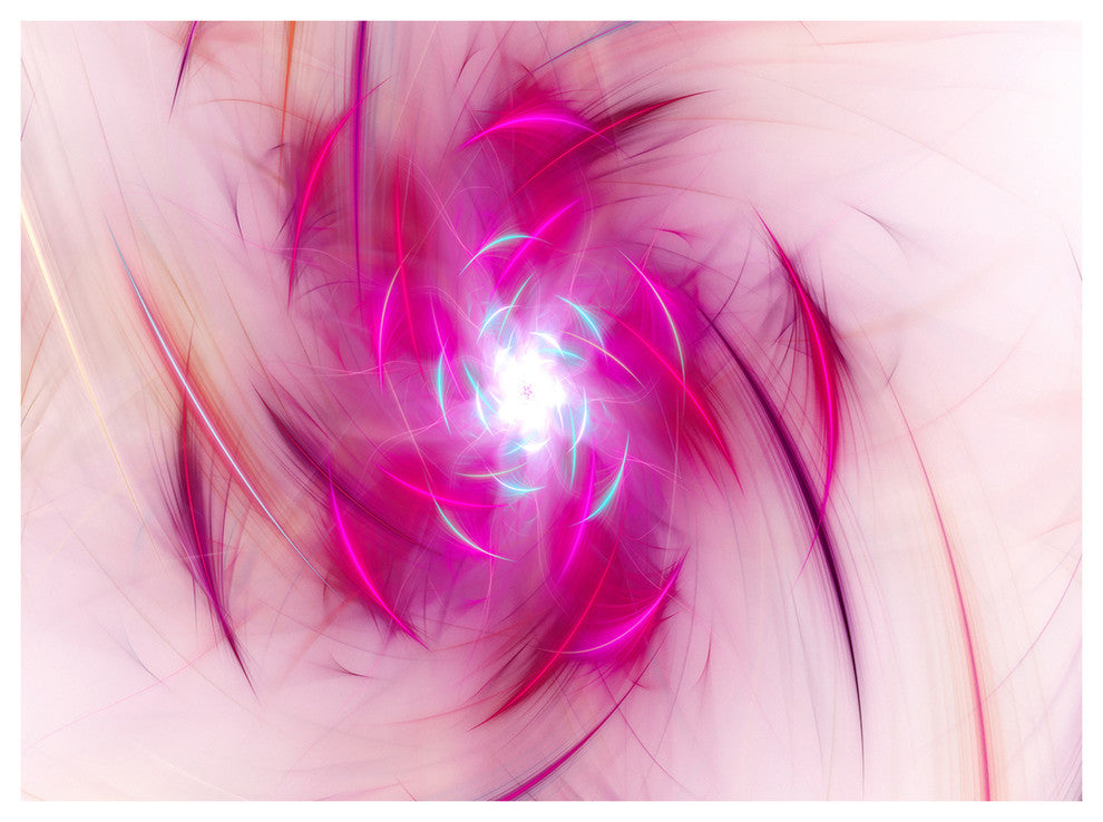 Purple Fractal Nuclear Reaction, Floral Canvas Art Print, 40"x30"