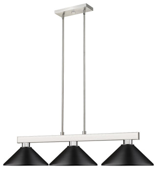Zlite 152BN-MMB 3-Light Billiard Light, Matte Black