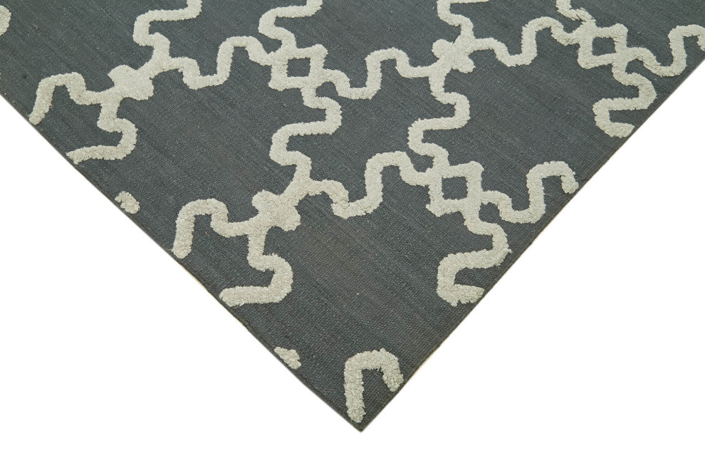 Rug N Carpet - Handwoven Modern Design 8' 0'' x 9' 1'' Wool Flatweave Kilim Rug