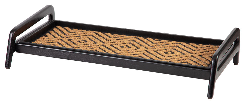 Single-Tier Black Stand With 3-Pair Rubber Boot Tray Galapagos