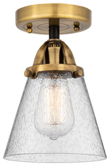 Small Cone Semi-Flush Mount, Black Antique Brass, Seedy, Seedy