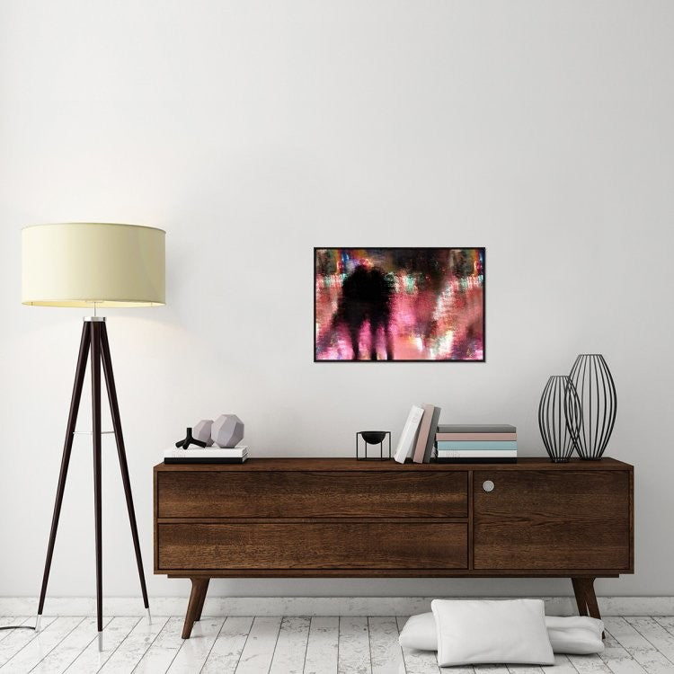"Rain Above The Funfair" Framed Canvas Giclee by Stefan Eisele, 31x21"