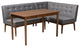 Marleen Mid-Century Modern Gray Fabric 3-Piece Wood Dining Nook Set