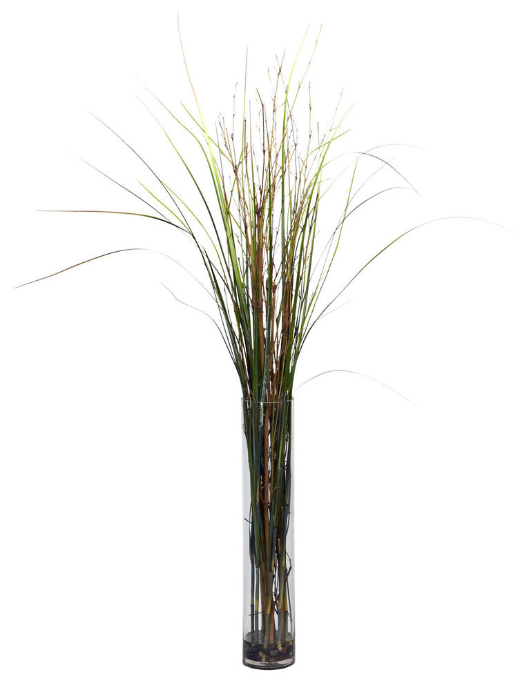 Grass and Bamboo With Cylinder Silk Plant