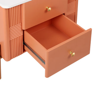 GDF Studio Maxine MDF 2-Drawer Nightstand, Orange