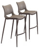Set of Two Gray Faux Leather and Espresso Mod Ergo Bar Chairs