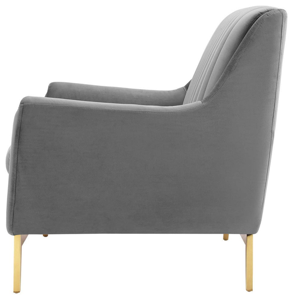 Tufted Loveseat Sofa, Velvet, Gray, Modern, Living Lounge Hotel Hospitality