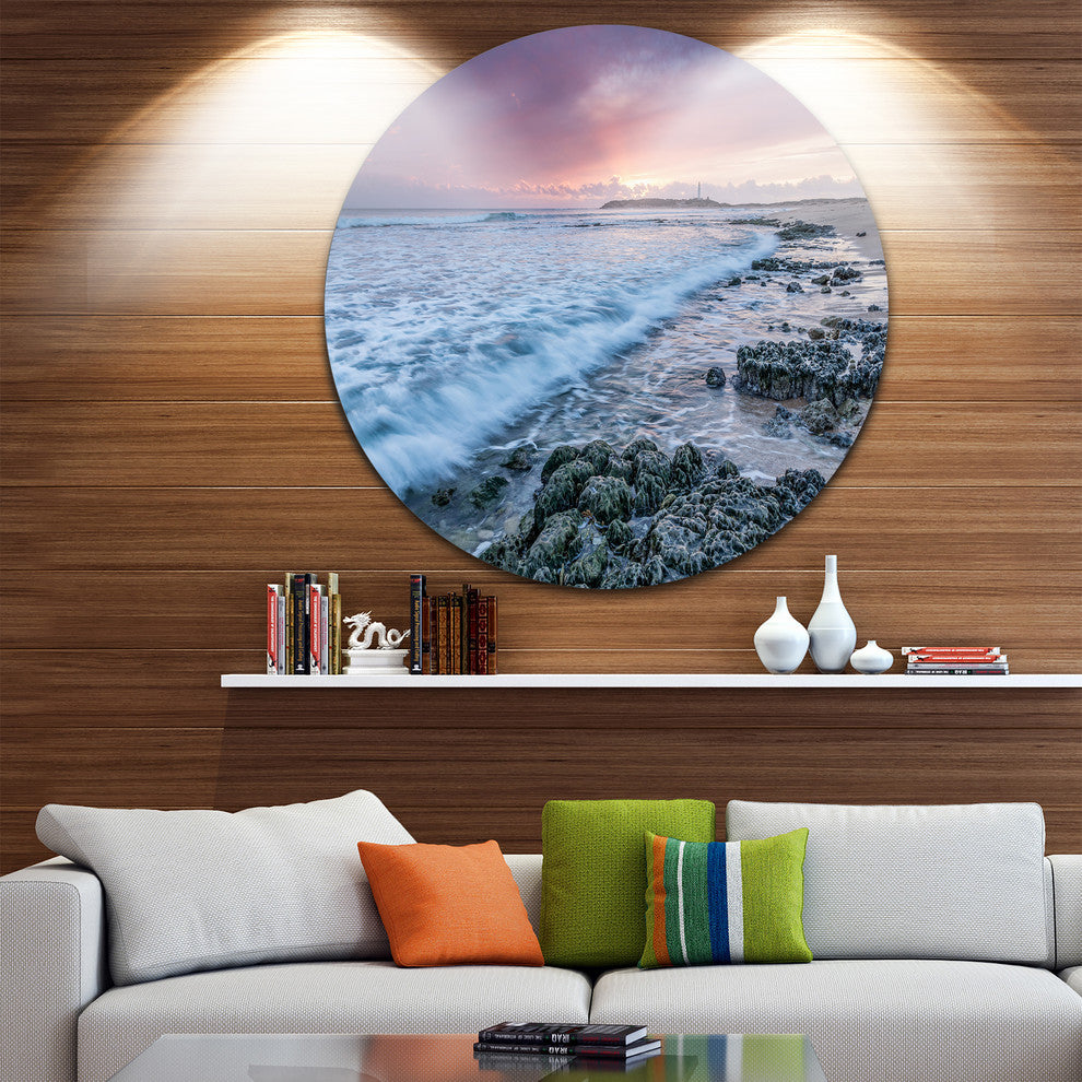 Sunset On Cape Trafalgar Beach, Seashore Disc Metal Wall Art, 23"