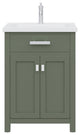 Myra 24 In. Carrara White Marble Countertop Vanity in Glacial Green with Faucet