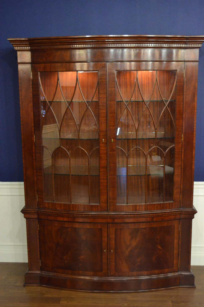 Mahogany Bow Front Display China Cabinet by Leighton Hall