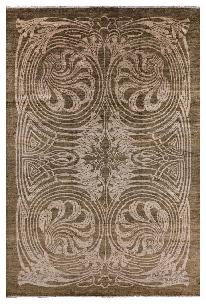 12' 2" X 18' 3" Modern Hand Knotted Wool Area Rug Q4435