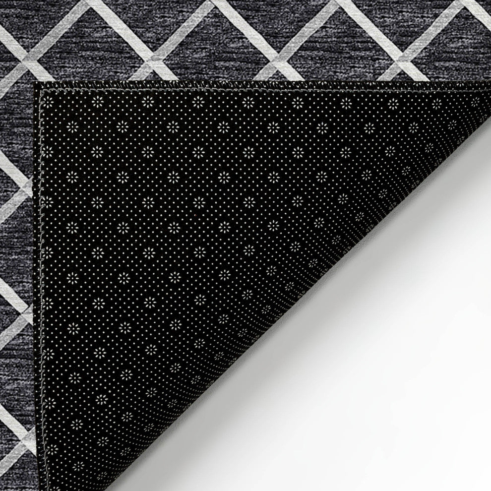 Indoor/Outdoor York YO1 Black Machine Washable 10' x 10' Rug