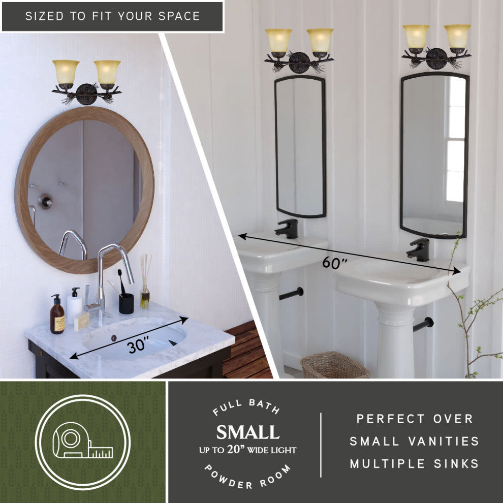 Vaxcel Sierra 2 Vanity Light, Black Walnut